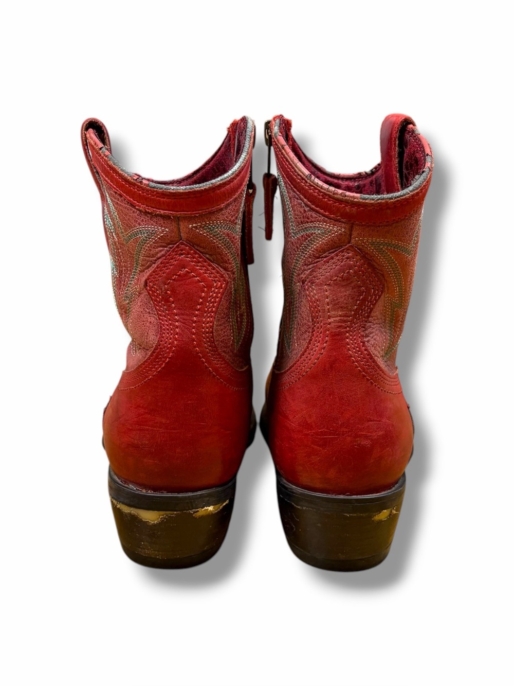 Ariat Billie Unbridled Western Boots Red Leather Side Zip Nashville Sz 8 - Picture 5 of 8